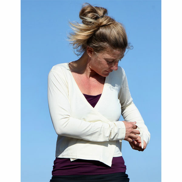 cache coeur yoga blanc
