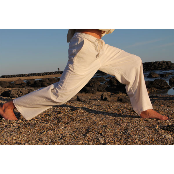 Pantalon de Yoga H/F Pavita - 100% coton Bio Blanc - Vêtements de yoga  Homme - Coton Bio